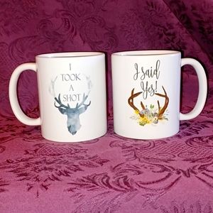 Set of 2 Hunter's Engagement Mugs "I Said Yes!"